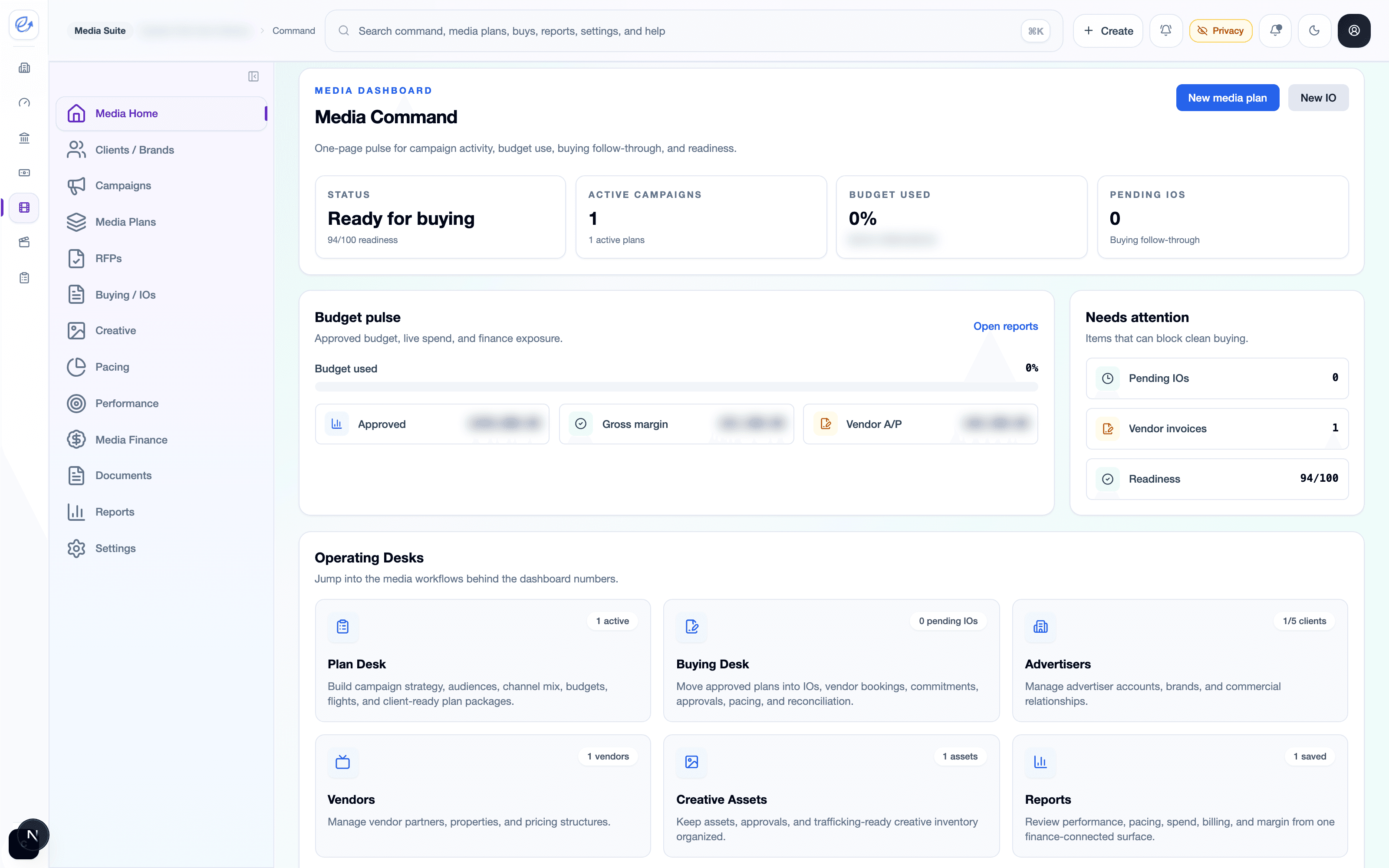 Eazyle Media Suite dashboard preview